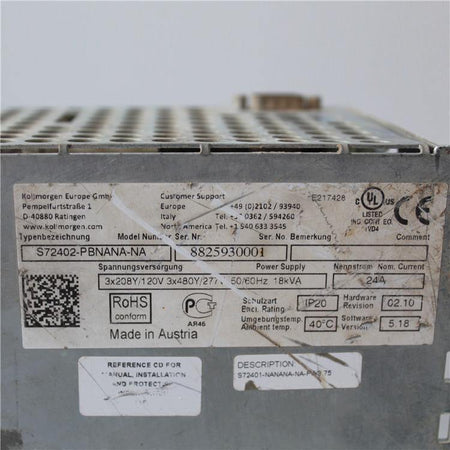 Kollmorgen S72402-PBNANA-NA 8825930001 S700 11KW 24A Servo Drive - Rockss Automation