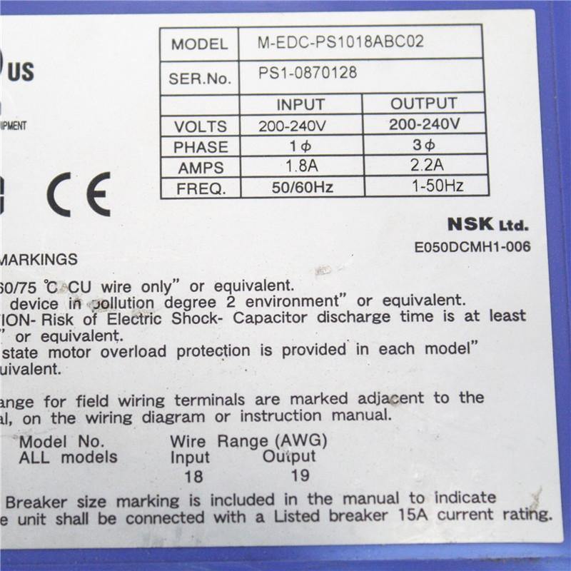 Used NSK Servo Driver M-EDC-PS1018ABC02 EDC-PS1018ABC02-A - Rockss Automation