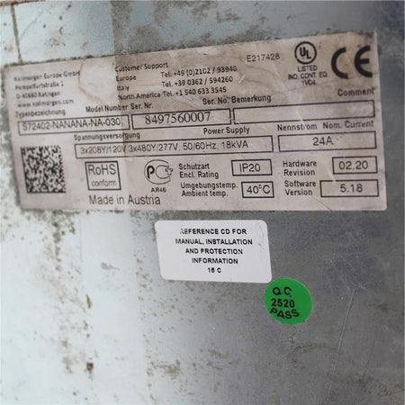 Kollmorgen S72402-NANANA-NA-030 8497560007 S700 11KW 24A Servo Drive - Rockss Automation