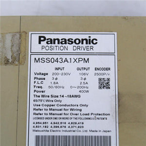 Used Panasonic Servo Driver Position Driver MSS043A1XPM - Rockss Automation