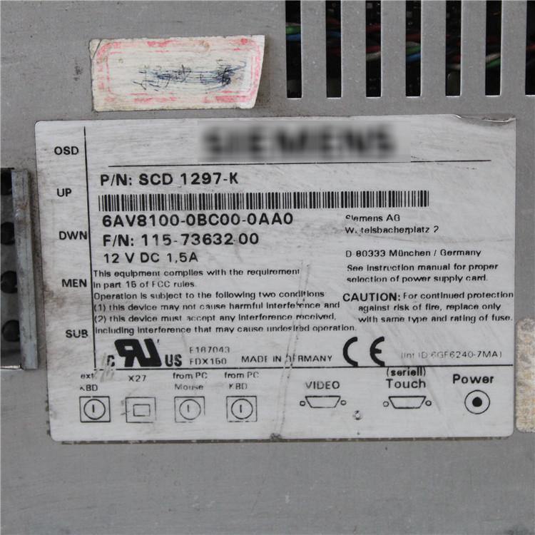 SIEMENS 6AV8100-0BC00-0AA0 SCD 1297-K Touch Panel - Rockss Automation