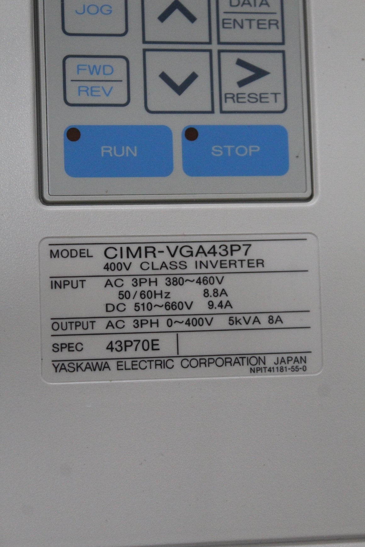 YASKAWA CIMR-VGA43P7 Inverter Input 380-460V Single-Used - Rockss Automation
