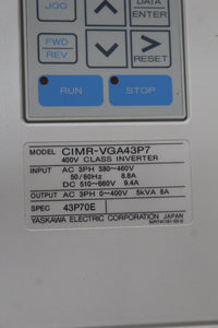 YASKAWA CIMR-VGA43P7 Inverter Input 380-460V Single-Used - Rockss Automation