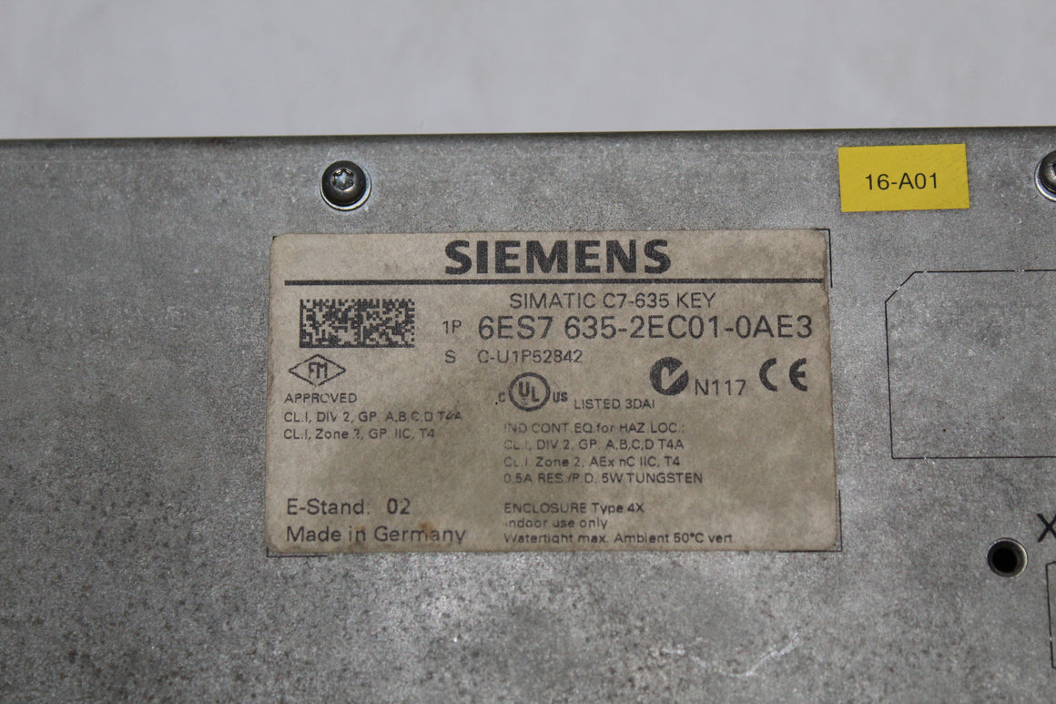 Siemens 6ES7635-2EC01-0AE3 SIMATIC C7-635 Key Panel - Rockss Automation