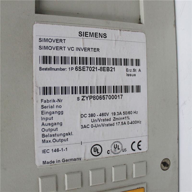 Used Siemens SIMOVERT MASTERDRIVES SIMOVERT VC Converter Unit Compact Unit 6SE7021-8EB21 6SE7 021-8EB21 - Rockss Automation