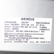Load image into Gallery viewer, New Original Siemens 3-PH SIMOVERT P MIDI MASTER Unit 18.5kw 6SE3123-5DH40 6SE3 123-5DH40 - Rockss Automation