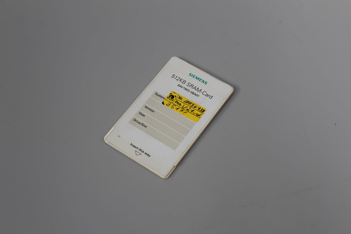 Siemens 6AV1903-0BA01 512KB SRAM-Card - Rockss Automation