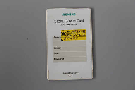 Siemens 6AV1903-0BA01 512KB SRAM-Card - Rockss Automation