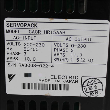 YASKAWA CACR-HR15AAB SERVOPACK AC SERVO DRIVE - Rockss Automation