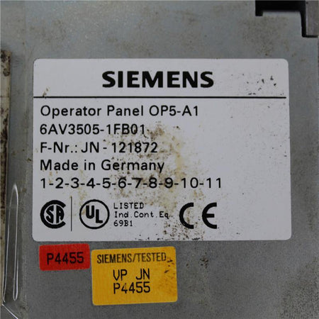 SIEMENS 6AV3505-1FB01 OP5-A1 F-Nr.:JN-121872 Operator Panel - Rockss Automation