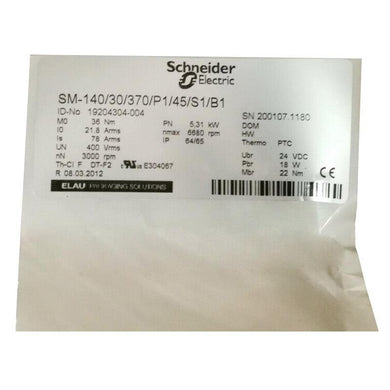 New Original Schneider Electric ELAU Servo Motor SM-140/30/370/P1/45/S1/B1 - Rockss Automation