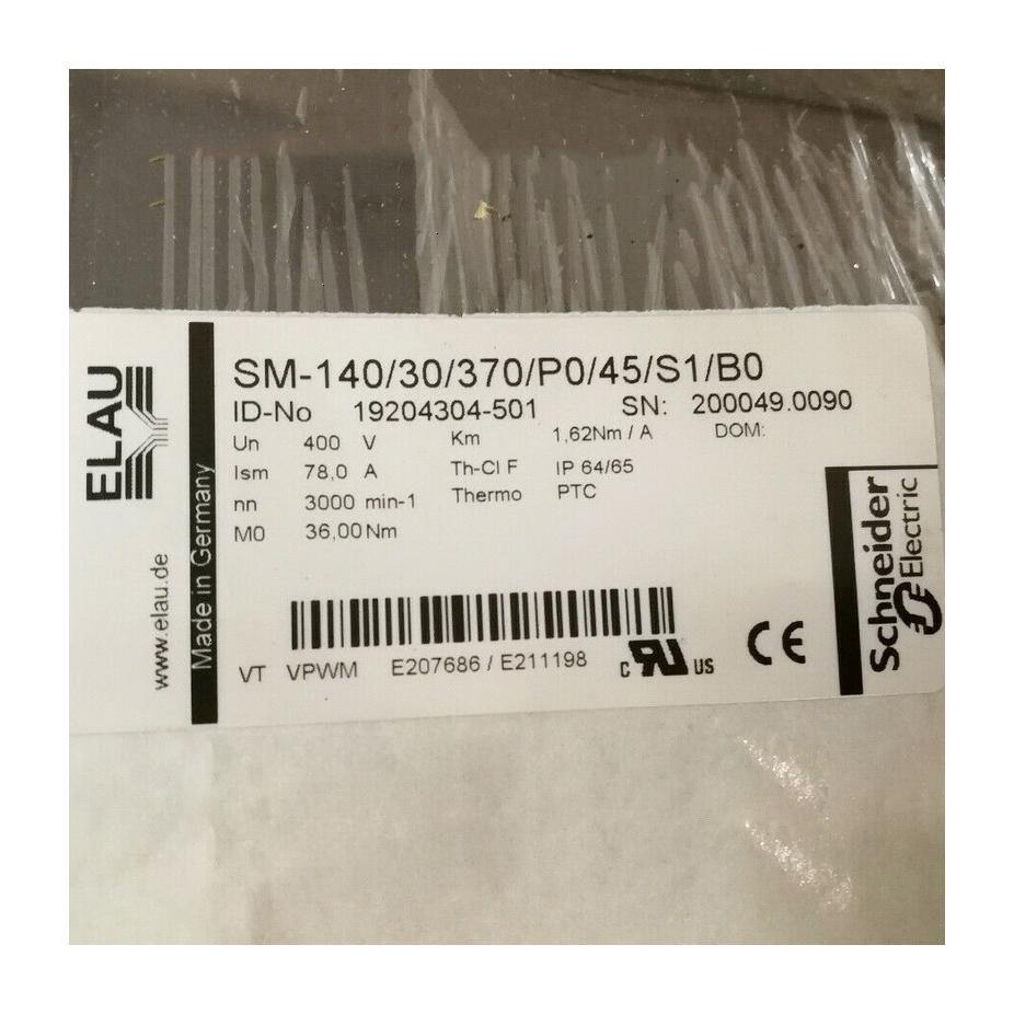 New Original Schneider Electric ELAU Servo Motor SM-140/30/370/P0/45/S1/B0 - Rockss Automation