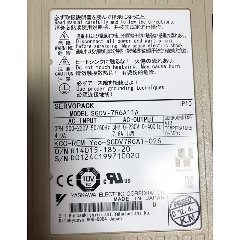 安川SGDV-7R6A11A伺服驅動器