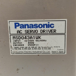 Panasonic MSD043A1WK AC Servo Drive Input 200V - Rockss Automation