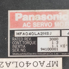 Load image into Gallery viewer, Panasonic MFA040LA2NSJ AC Servo Motor 400W - Rockss Automation