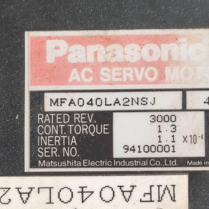 Panasonic MFA040LA2NSJ AC Servo Motor 400W - Rockss Automation