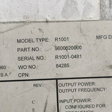 將圖片載入圖庫檢視器 SEREN R1001 9600620000 RF Power Supply