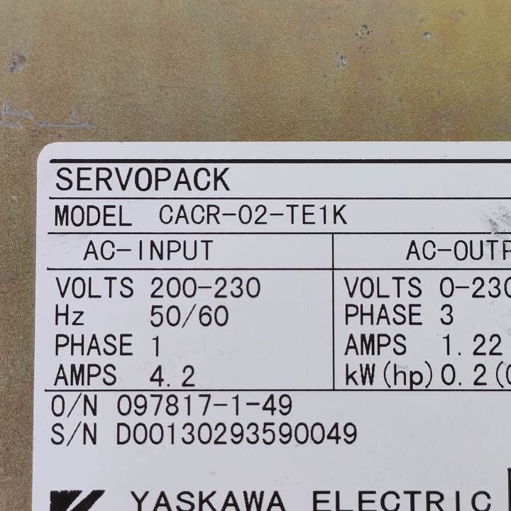 安川CACR-02-TE1K伺服驅動器