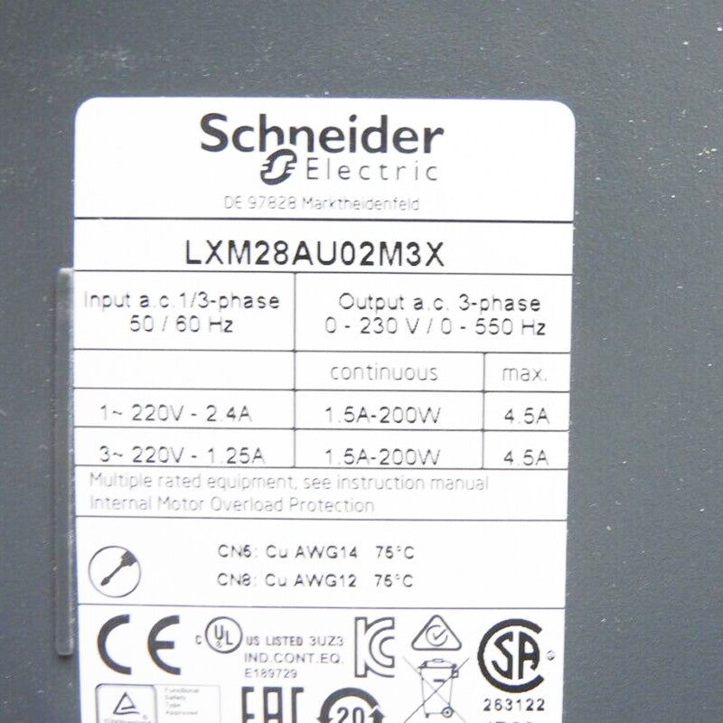 施耐德電機LXM28AU02M3X Lexium 28伺服驅動器
