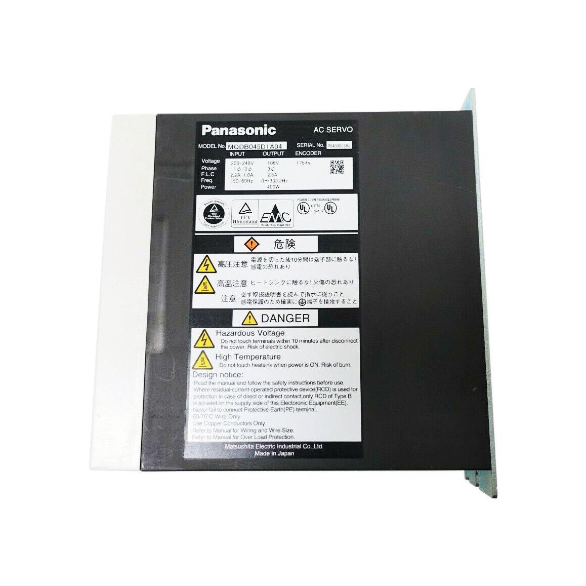 Used Panasonic AC Servo Driver 400w MQDB045D1A04 - Rockss Automation